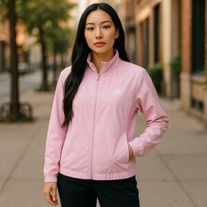 Adidas Women's Lightweight Vintage Pink Full Zip Jacket Size Large